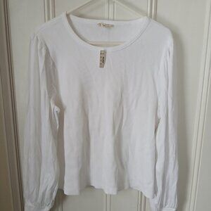 Madewell Smocked Long-Sleeve Top in Soft Slub XXl New With Tags
